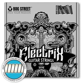 Bog Street ELECTRIX Nickel Hex-Wound Coated (09-42) Electric Guitar Strings, 6 String Set