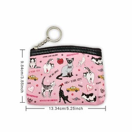 Girls & Women Fashion Cute Chic Classic Elegant New York Souvenir Zipper Change Key Pouch Coin Purse, JP-330148F, New York Element