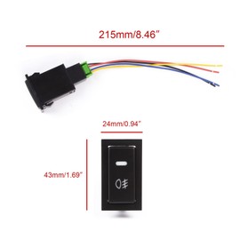 Xotic Tech Factory Style 4-Pole 12V Push Button Switch w/LED Background Indicator Lights for Fog Lights, DRL, LED Light Bar, etc Compatible with Toyota Camry Corolla Highlander etc (Size: 43mm x 24mm)