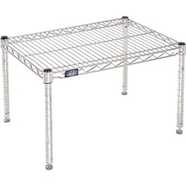 Nexel Commerical Wire Shelf Platform Dunnage Storage Rack, 18" x 24" x 14", Chrome