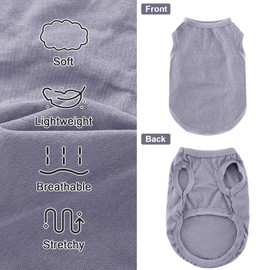 Dog Shirt Vest Clothes for Small Dogs Boy Girl Summer Solid Stretchy Puppy T-Shirts Soft Cool Breathable Lightweight Dog Sweatshirt Pet Cat Outfit