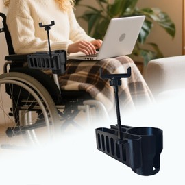 3-in-1 Walker Cup Holder, Phone Holder & Storage Basket - Compatible for Permobil Wheelchair Accessories (Fits M300, M3, M1, F3, F5, K300 Ps Models)