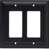 Architectural Double Decorator Wall Plate, Flat Black, Packaging May Vary