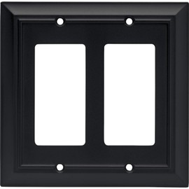 Architectural Double Decorator Wall Plate, Flat Black, Packaging May Vary