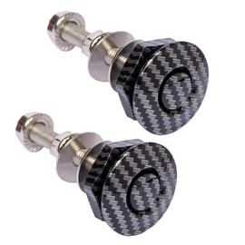 Nihfien 2Pcs 1.25in Universal Aluminum Vehicle Hood Pins,Quick Release Lock Latch Bumper for Car, Bumper Quick Release Latch License Plate Clip Hood Pins Lock for Bumper Hood or DIY - Carbon