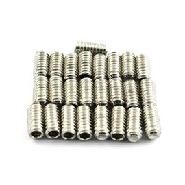RuiLing 25PCS 1/4-20x1/2" Hexagon Hex Socket Set Screws 304 Stainless Steel Full Thread Cup Point Grub Screws