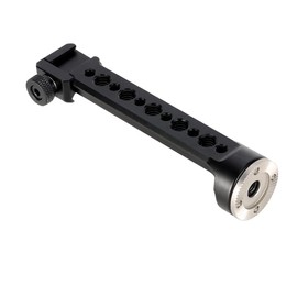 NICEYRIG Rosette Mount Bracket Extension Arm with NATO Lock Clamp, Quick Release Rail, Microphone Cold Shoe for ARRI Standard Rosette Handle Grip - 495