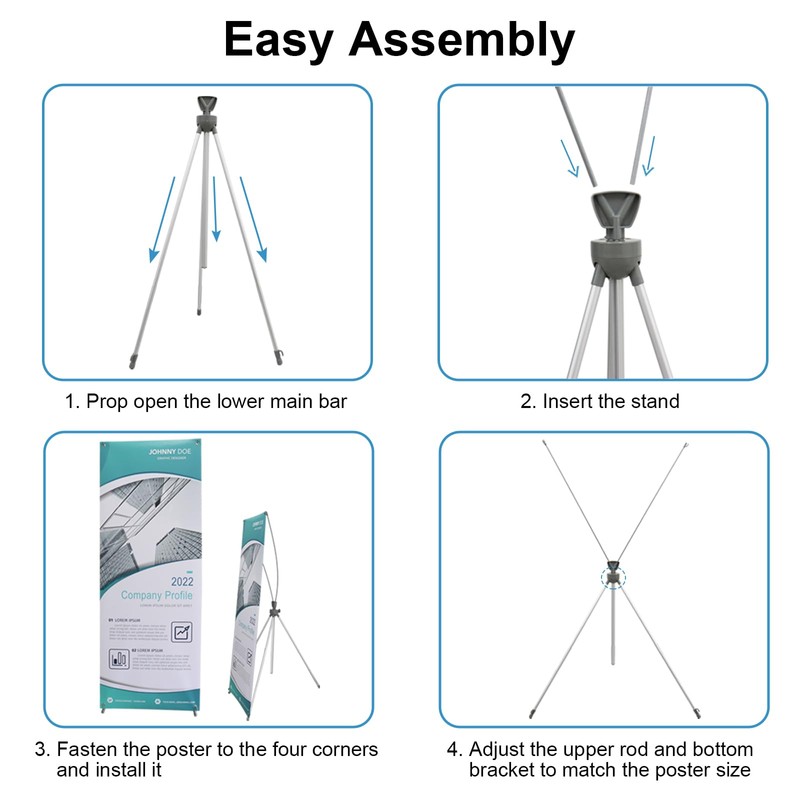 YOSE X Banner Stand (2 Pack) , Retractable Banner Stand