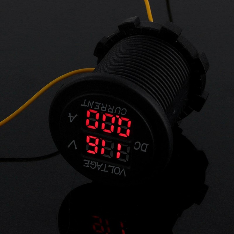 KIMISS Voltmeter Ammeter, Car Motorcycle DC 12-24V Dual LED Digital