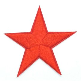 Red Star 2.7 INCH Patch Night Sky Craft Emblem Embroidered Iron On Applique 383