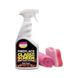 Quick'n Brite Quick ’n Brite Fireplace Glass Cleaner Kit | Cleans Soot, Smoke, Creosote, Ash