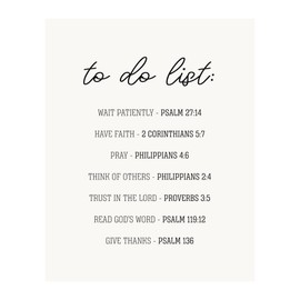 AMERICAN LUXURY GIFTS Spiritual To Do List Christian Wall Decor Print - 8x10 Minimalist Faith Inspirational Print For Living Room Decor, Home Decor, Office Decor, Church, Unframed