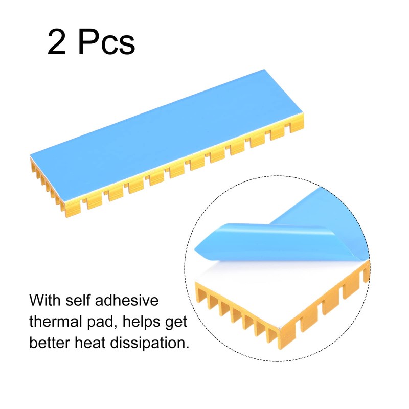 MECCANIXITY 2 Pack M.2 SSD Heatsink Cooler with Thermal Pad