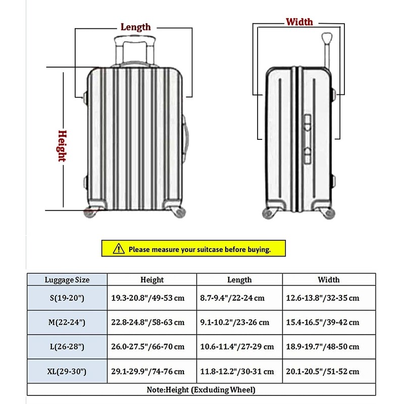 7-Mi Travel Luggage Protector Suitcase Cover 19 - 30 Inch