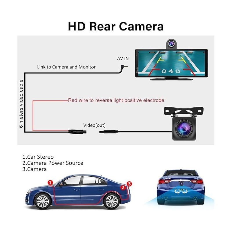 Carpuride Reversing Camera Compatible 903 Screen