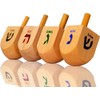 Let's Play Dreidel The Hanukkah Game 4 Natural Wooden Draydels