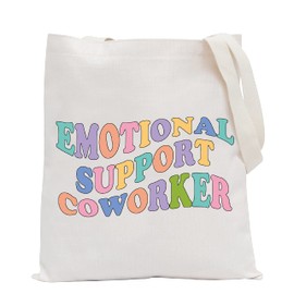 POFULL Work Wife Gift Emotional Support Coworker Tote Bag Coworker Leaving Gift (Emotional Support Coworker CA Tote Bag)
