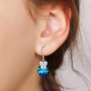 INFINIONLY Women's Blue Heart Crystal Earrings Elegant Butterfly with Zirconia