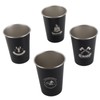 4pcs Camping Cups Black 350ml Outdoor Camping Portable Stainless Steel