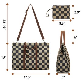 BTOOP Tote Bag for Women Work Teacher Tote Bag 15.6 inch Laptop Shoulder Bags Handbag Office Briefcase with Clutch Purse