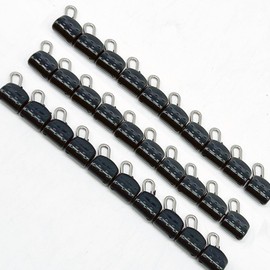 LEXOR Slide Parts Play-Type Sinker Weights Tylava Sea Mule Omoc Metal Jigs Fishing Rings Fish Black 30 Pieces Set