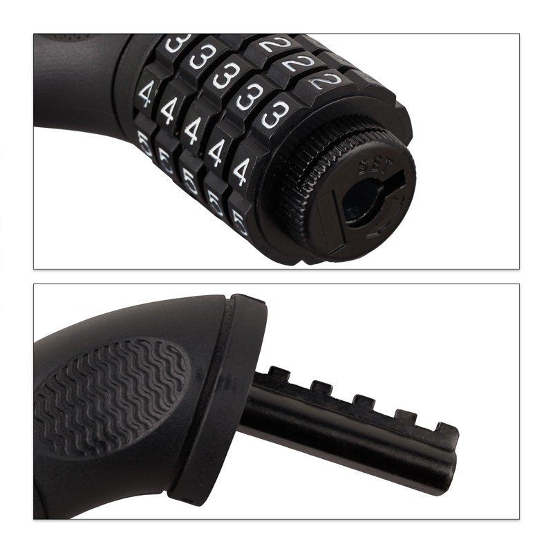 Relaxdays, Blue Combination Lock Bicycle Secure Chain Lock with 5-Digit