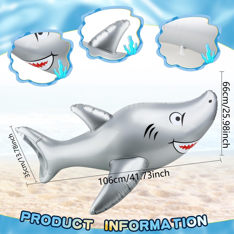 3 Pack 40 Inch Inflatable Shark Large Blow Up Shark