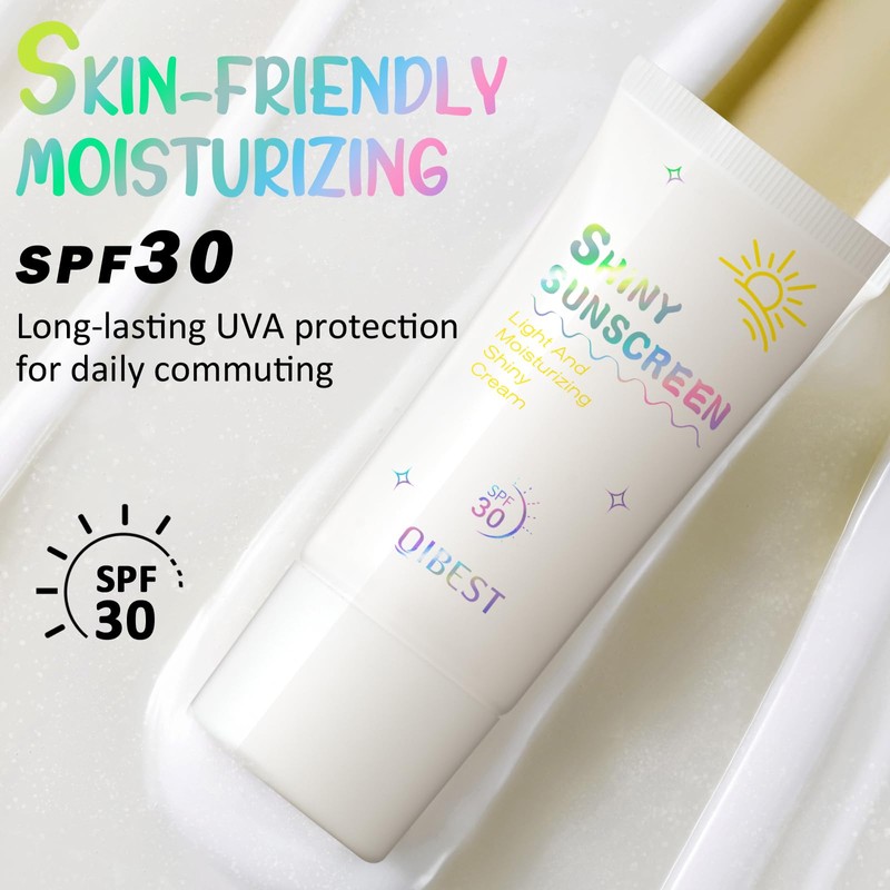 Prreal Sunscreen SPF 30 Glitter Sunscreen Pearlescent Brightening Shimmer Sunscreen,