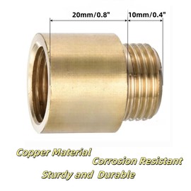 Shower Head Extension Arm, 2 Pack Brass G1/2 Male to G1/2 Female Thread 30mm Length Pipe Fitting Coupler Copper Shower Head Extender with 8M PTFE Pipe Sealant Tape