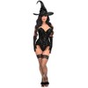 Top Drawer 3 PC Premium Black Witch Corset Costume (4X)