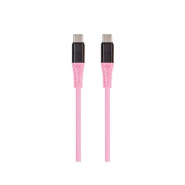 Monoprice Durable USB 2.0 Type-C Charge and Sync Kevlar Reinforced Nylon-Braid Cable - 3 Feet - Pink, 5A/100W, High-Strength Aluminum Connectors - AtlasFlex Series