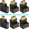 Warmstor 6 Pack HDMI 2.0 Male to Female Angled Adapter