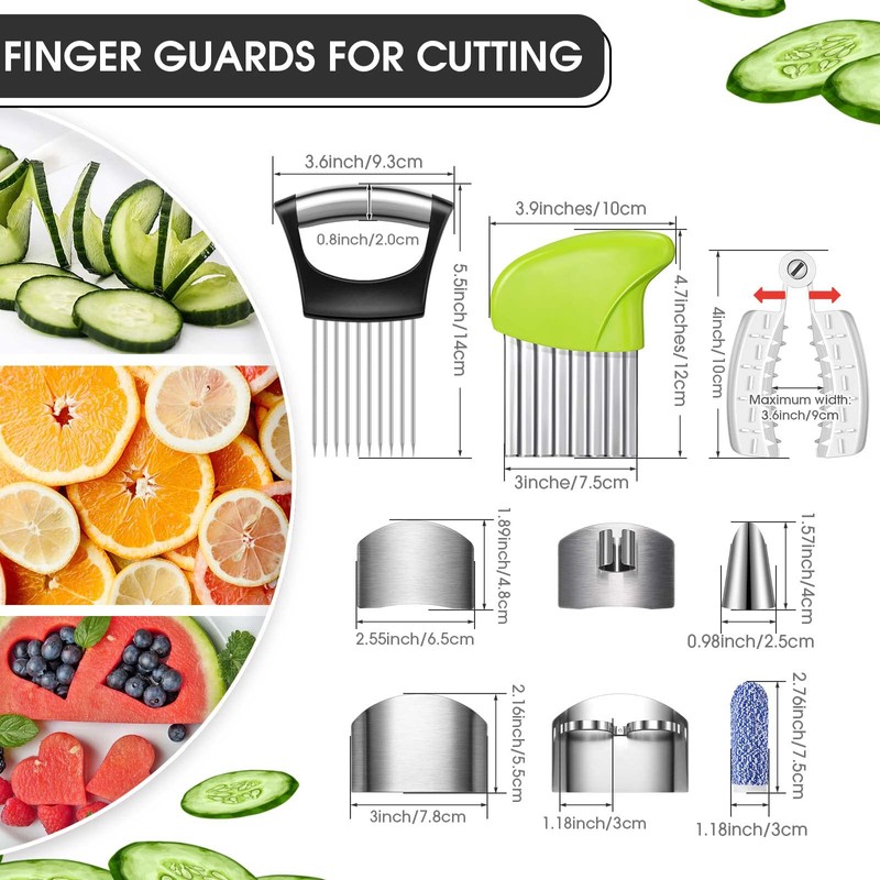 11 Pieces Finger Guard Set for Cutting Include 4 Stainless