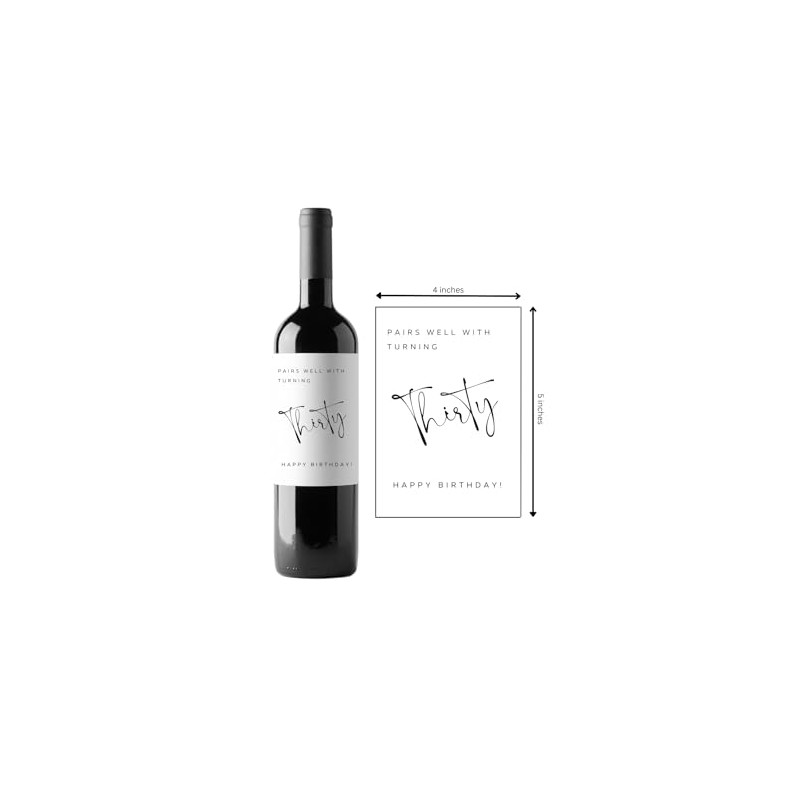 30th Birthday Gift, Pairs Well With Turning Thirty Wine Label