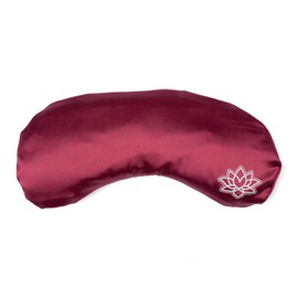 Bodhi Soft Eye Pillow with Lavender Linseed Filling | Eye Mask for Yoga, Relaxation & Meditation | Cover Made of Mako Satin or Silk | Wellness for Home (Silk/Dark Red)