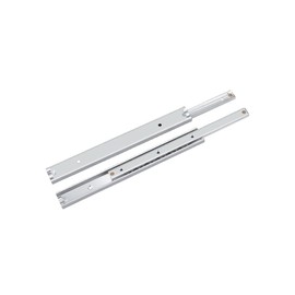 Powertool Drawer Runners Ball Bearing 1 Pair 16mm 2 Gang Heavy Duty 50kg Load Capacity Full Extension Side Bracket for Filing Cabinets (Silver)