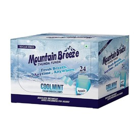 Mountain Breeze Oral Hygiene Mouth Freshener Sugar Free Cool Mint Flavoured Breath Strips (24 Strips each Cassatte)-Pack of 24