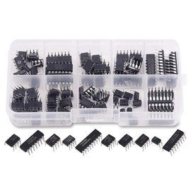 BEHOSHI 85pcs IC Chip Set Integrated Circuit Chip 10 Type NE555 LM324 LM393 UA741 ULN2803 LM358 LM386 NE5532 ULN2003 PC817 DIP Single Precision Timer for Home Circuit Work