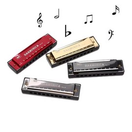 10 Holes Harmonica, 1 Count Alloy C Key Harmonica, Musical Instrument for Beginners, Wind Instrument for Students, Musical Instrument for Home & School:_Red_1 Count