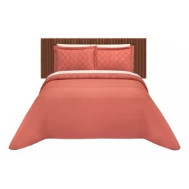 Elefantito Hogar Edredon King Size Con Fundas Premium Cerdeña Terracota