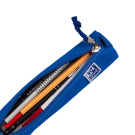 Oxford Pencil Case for Girls and Boys, Diameter 4 cm, Round, Pencil Case, Durable, Blue