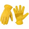 DULFINE Leather Work Gloves for Men & Women, Reinforced Durable