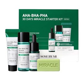 SOME BY MI – Kit Facial AHA BHA PHA 30 Días Miracle Starter – Rutina Coreana de Cuidado de la Piel con Toner, Sérum, Crema y Jabón Limpiador – Con Árb