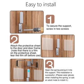 Spring Automatic Door Closer, Door Closer for Home, Screen Door，Household, no Need to Remove Door Hinges(1 PC Silver)