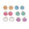 10mm D/Set of 6 Pairs Button Stud Earrings In Silver