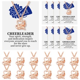 Liliaafar 24 Sets Cheerleader Necklace Gifts Bulk with Card,Blue
