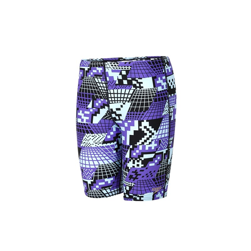 Speedo HydroTurn Allover Panel Boys Jammer Print 17 Black Black/Violet
