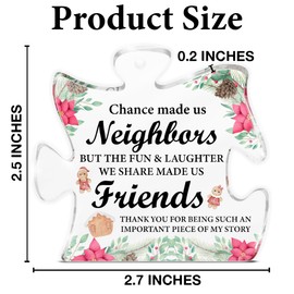 Neighbor Gifts, Neighbor Christmas Ornament, Thank You Gift for Neighbor Friend Acrylic Puzzle Piece Ornament Christmas Tree Decorations