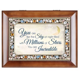 Cottage Garden You are Incredible Like Night Sky Woodgrain Jewelry Music Box Plays You Light Up My Life