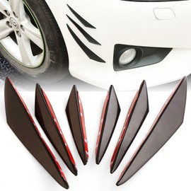 6 PCS Front Bumper Lip Fin Bumper, Car Spoiler Canards Kit, Front Bumper Side Canards Splitter Fins, Soft Fins Spoiler Canards Kit for Car Body, Universal Front Bumper Lip Splitter for Car Body
